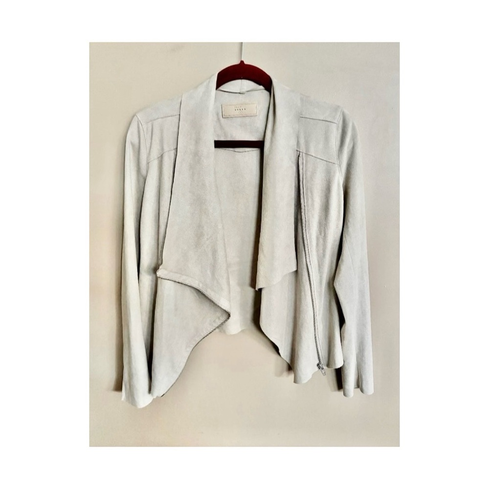 Blank NYC Drape Front Faux Suede Jacket, Size S